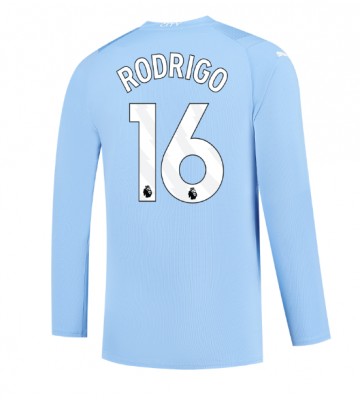 Manchester City Rodri Hernandez #16 Replica Home Stadium Shirt 2023-24 Long Sleeve